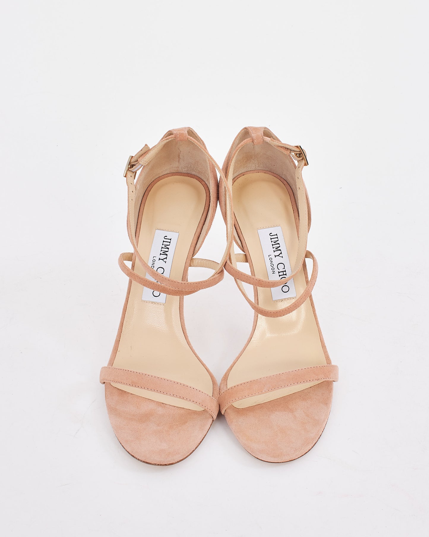 Jimmy Choo Powder Pink Suede Strap Sandal - 38.5