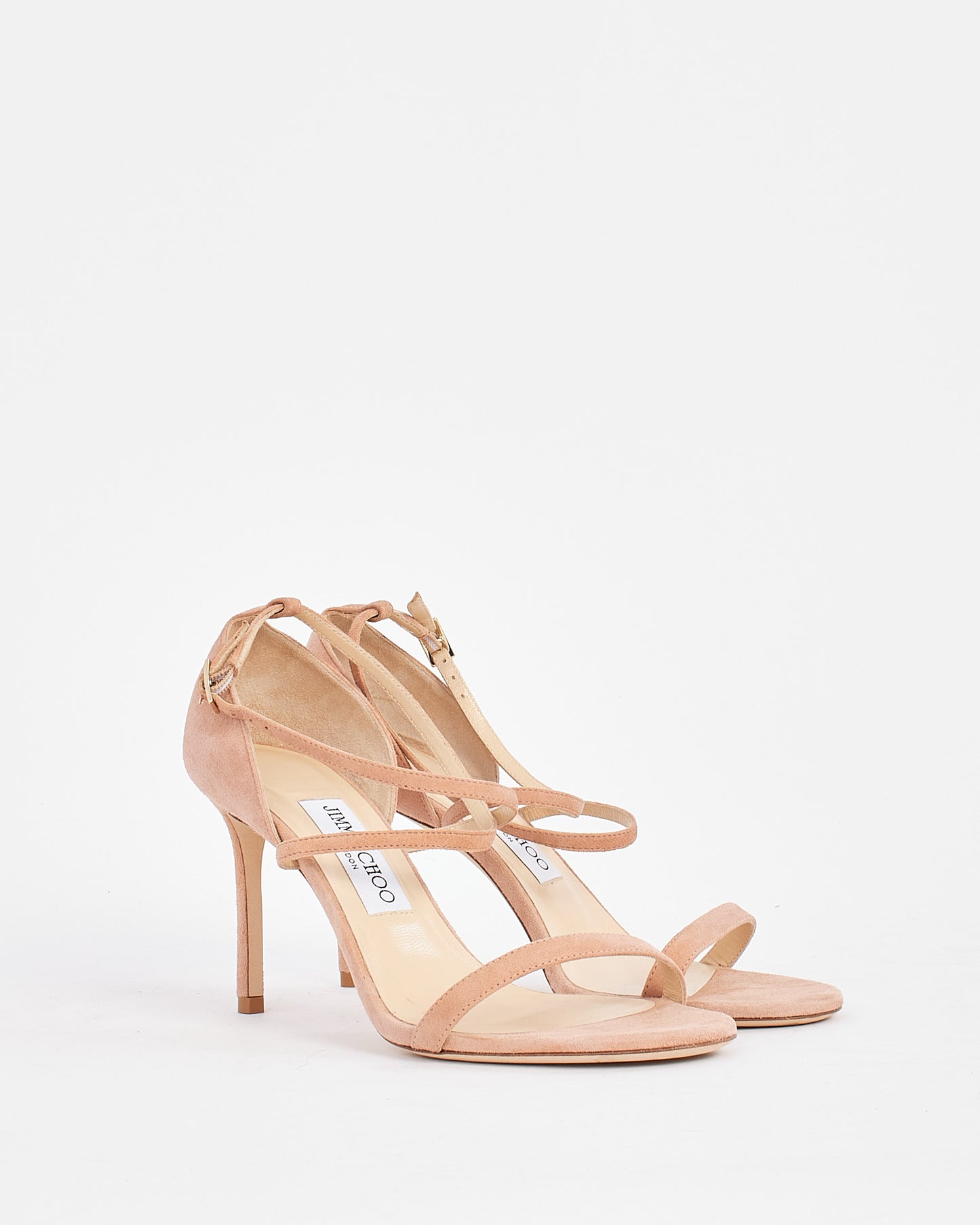 Jimmy Choo Powder Pink Suede Strap Sandal - 38.5