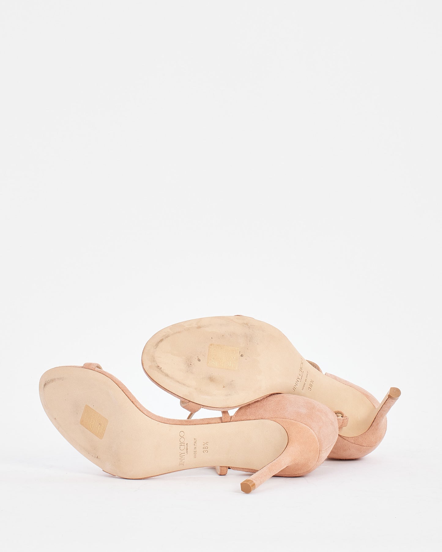 Jimmy Choo Powder Pink Suede Strap Sandal - 38.5