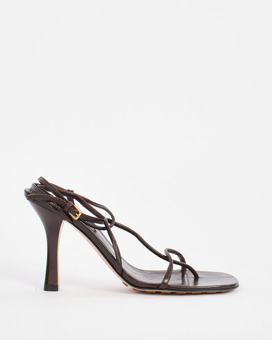 Bottega Veneta Brown Leather Strap Sandals - 38