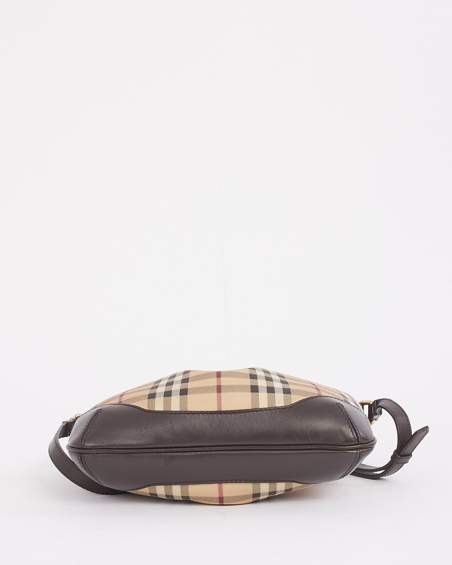 Burberry Beige Canvas Haymarket Check Crossbody Bag