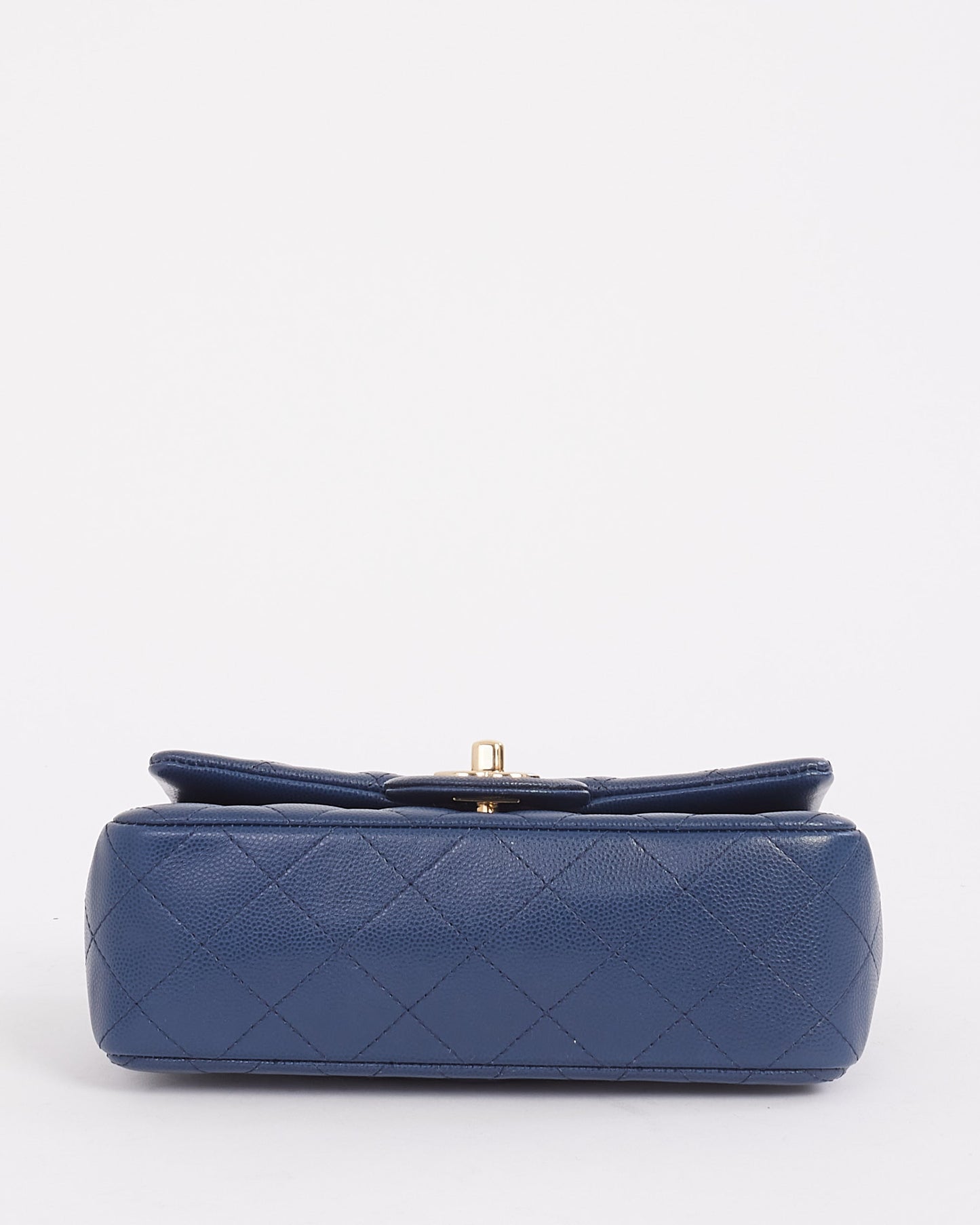 Chanel Navy Blue Caviar Leather Mini Classic Rectangular Flap Bag