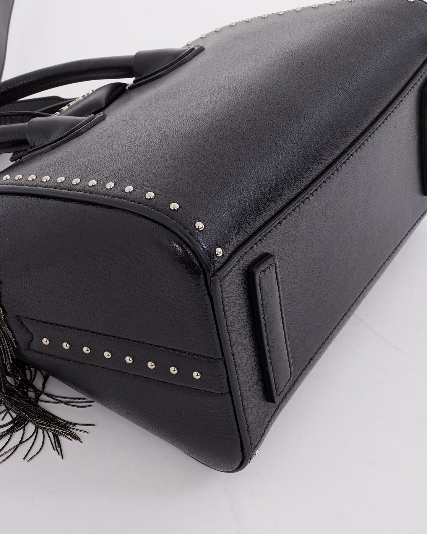 Givenchy Black Leather Mini Pandora with Fringe 
Stud Bag