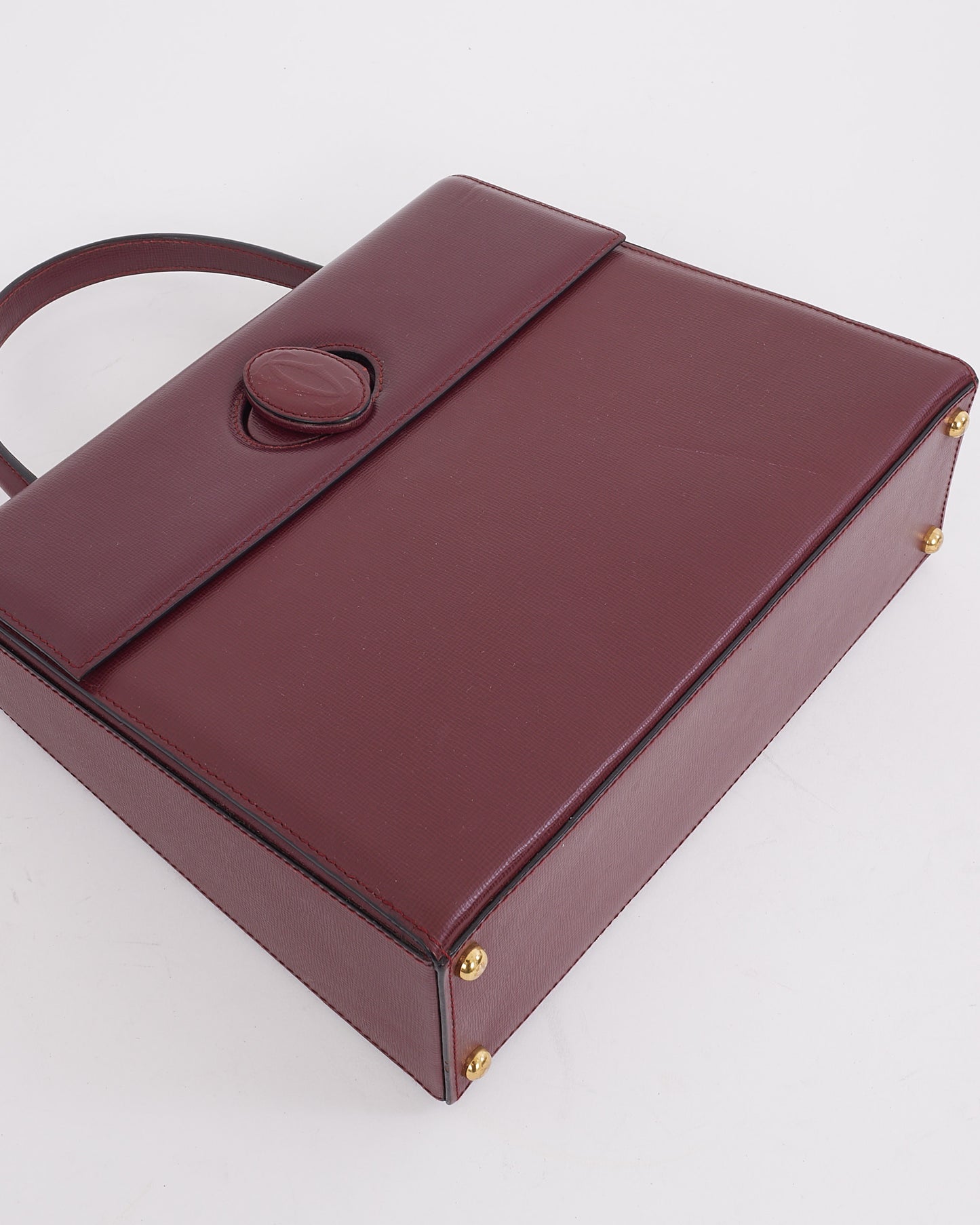 Cartier Burgundy Leather Signature Top Handle Bag