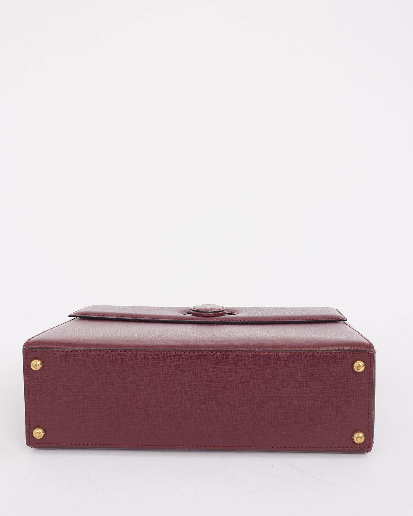 Cartier Burgundy Leather Signature Top Handle Bag