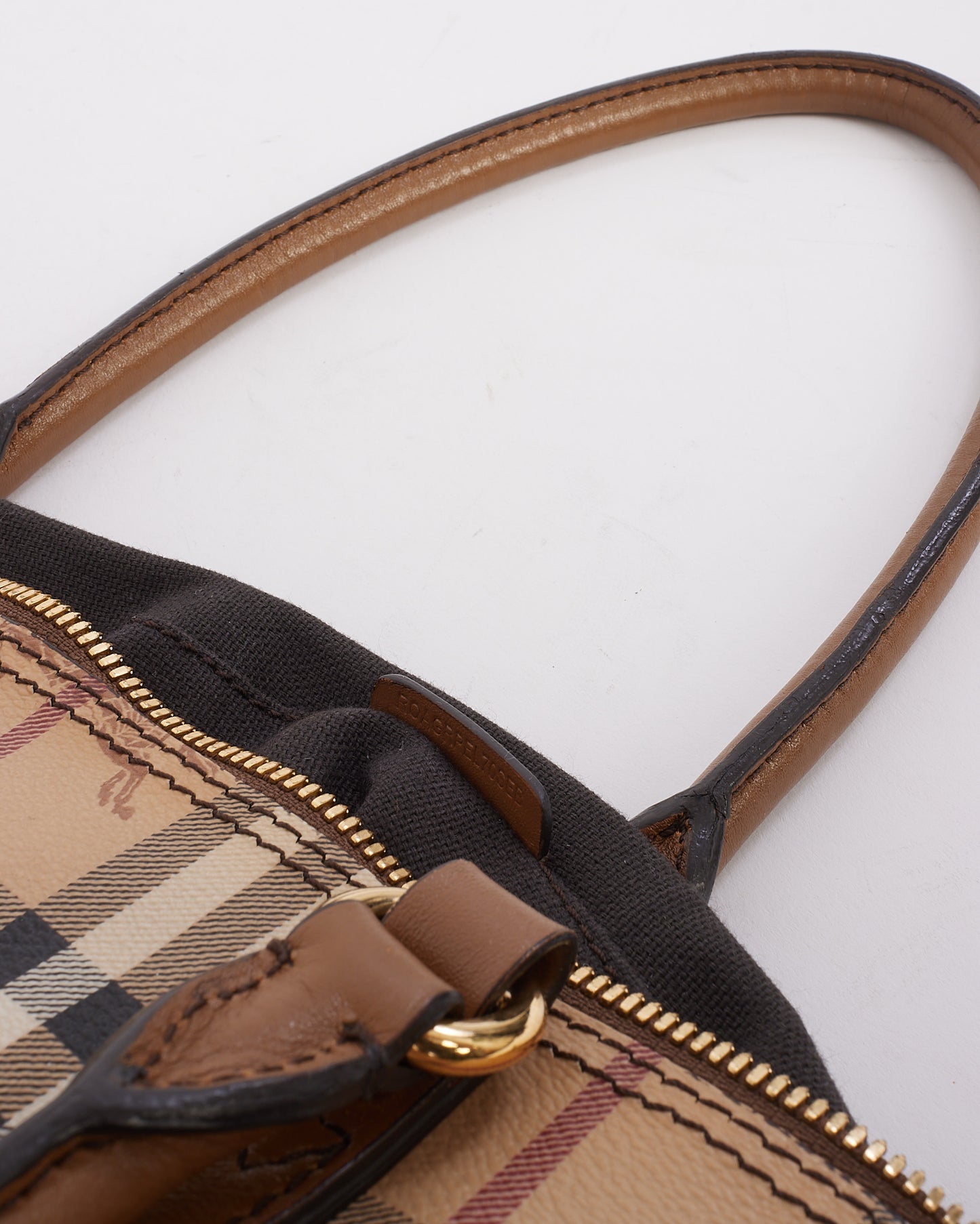 Burberry Beige Haymarket Check Salisbury Zip Tote Bag