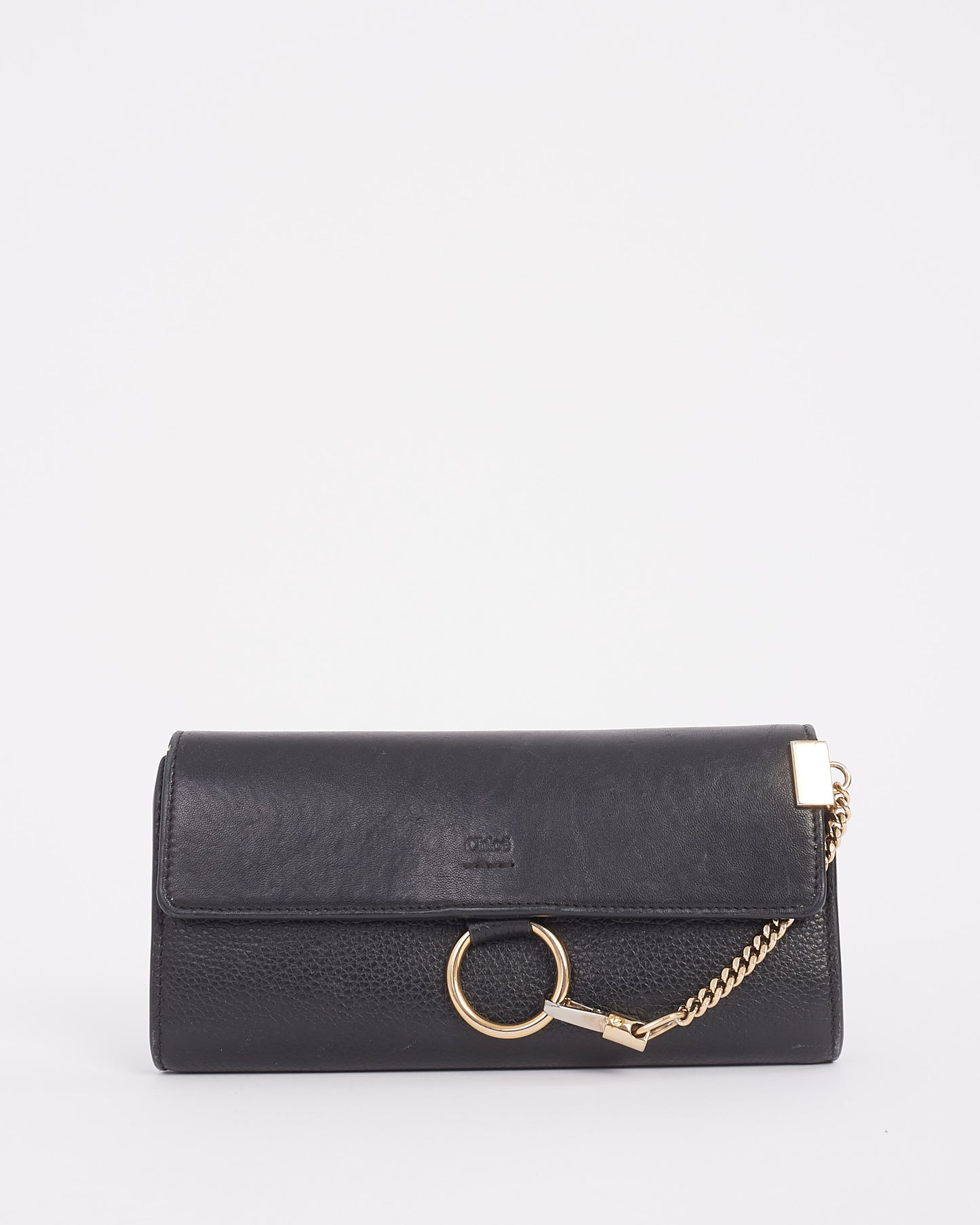 Chloé Black Leather Faye Long Wallet