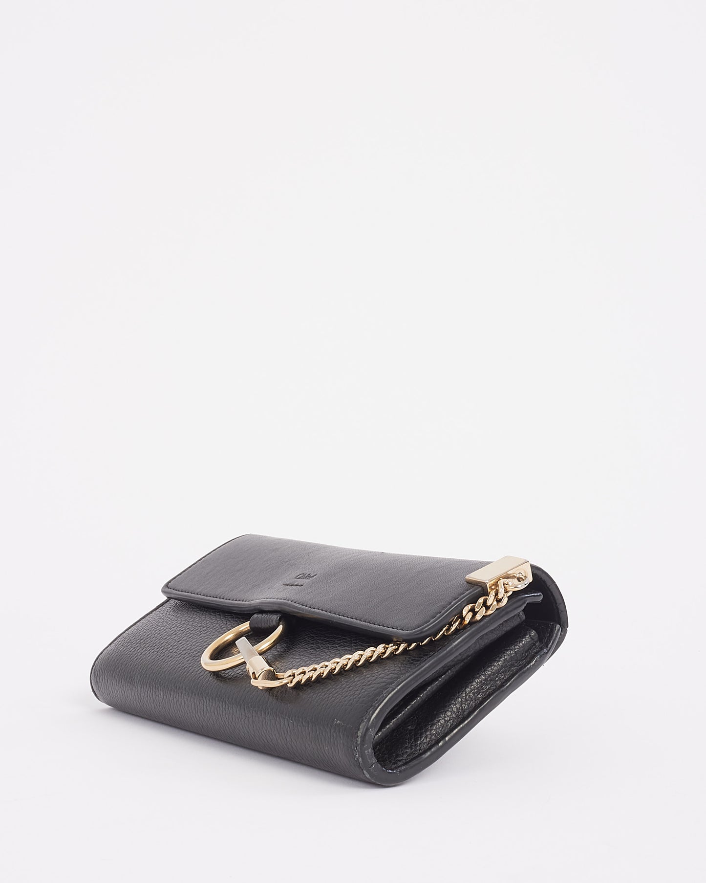 Chloé Black Leather Faye Long Wallet