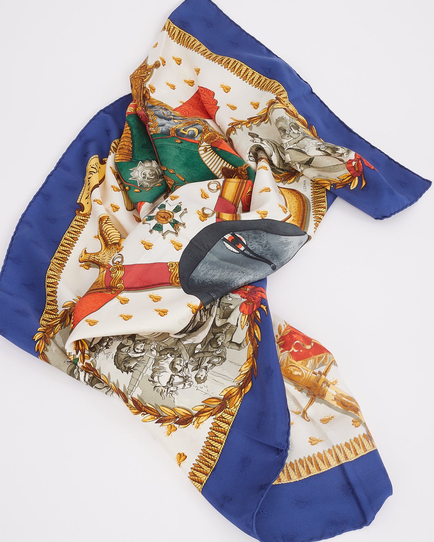 Hermès Blue Multi Napoléon 90cm Silk Scarf