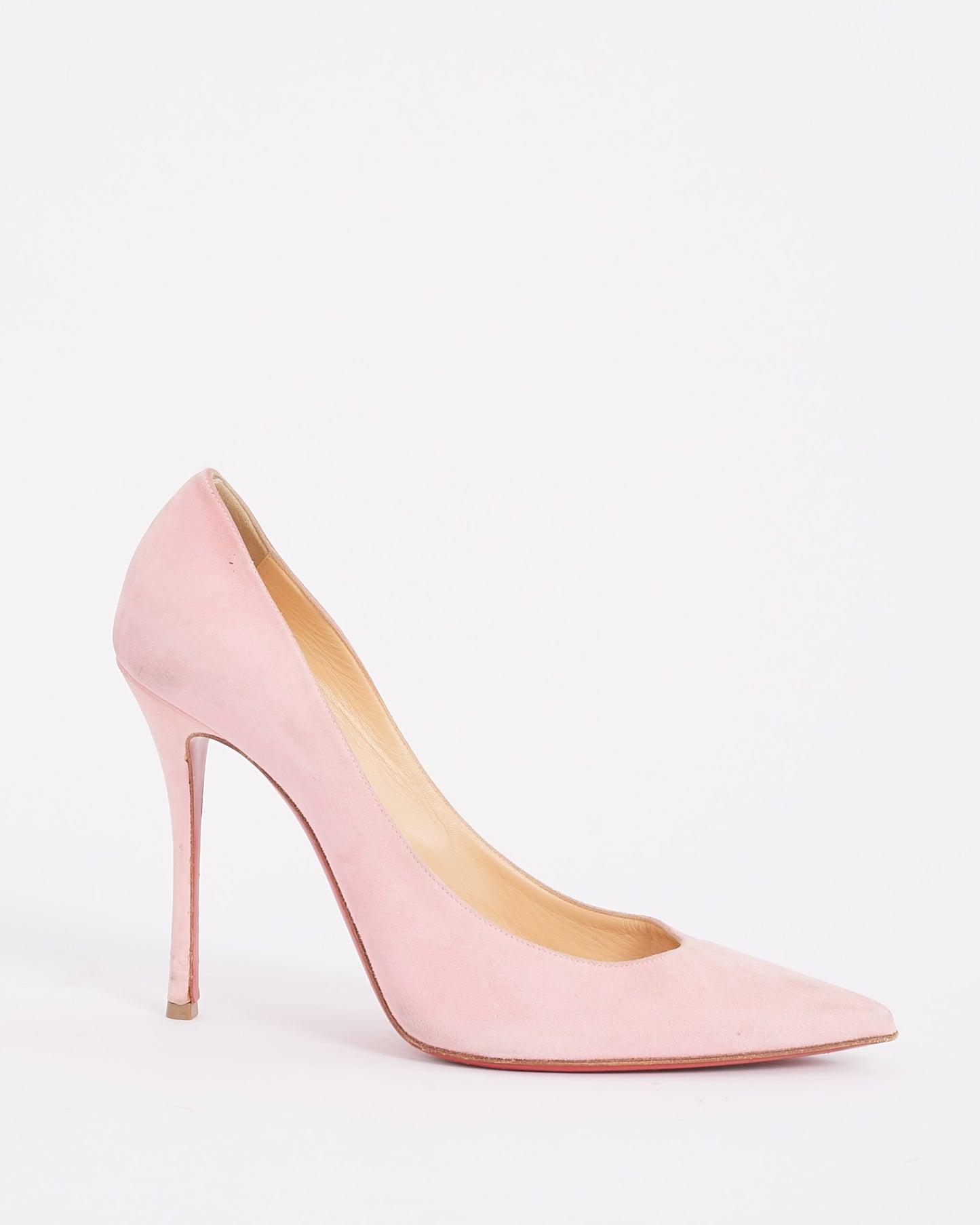 Christian Louboutin Pink Suede Pigalle Follies 100mm Heels - 39.5