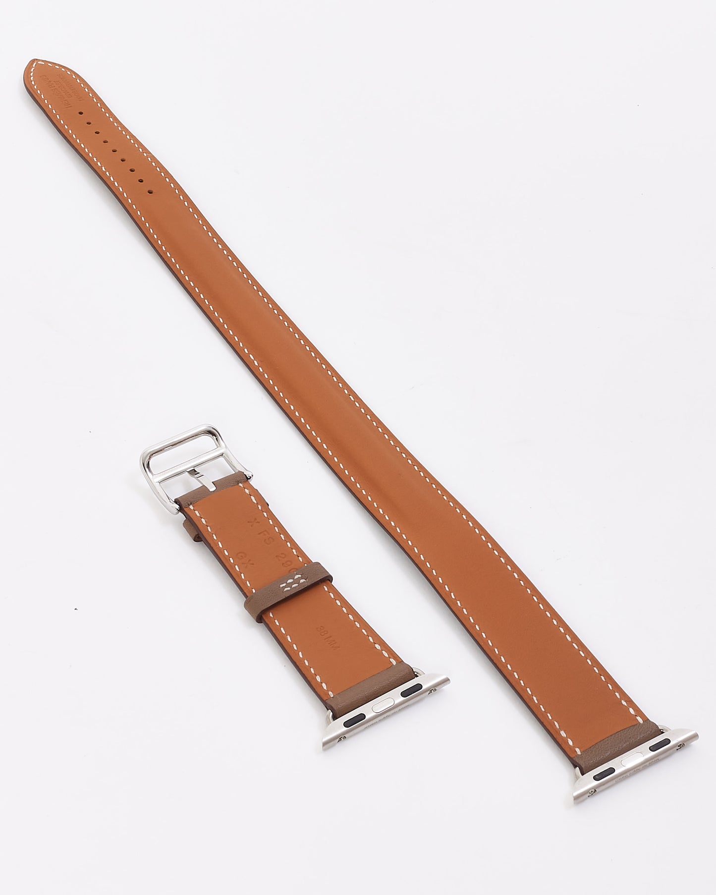 Hermès Etoupe 
Gold Leather Apple Watch Strap 38mm