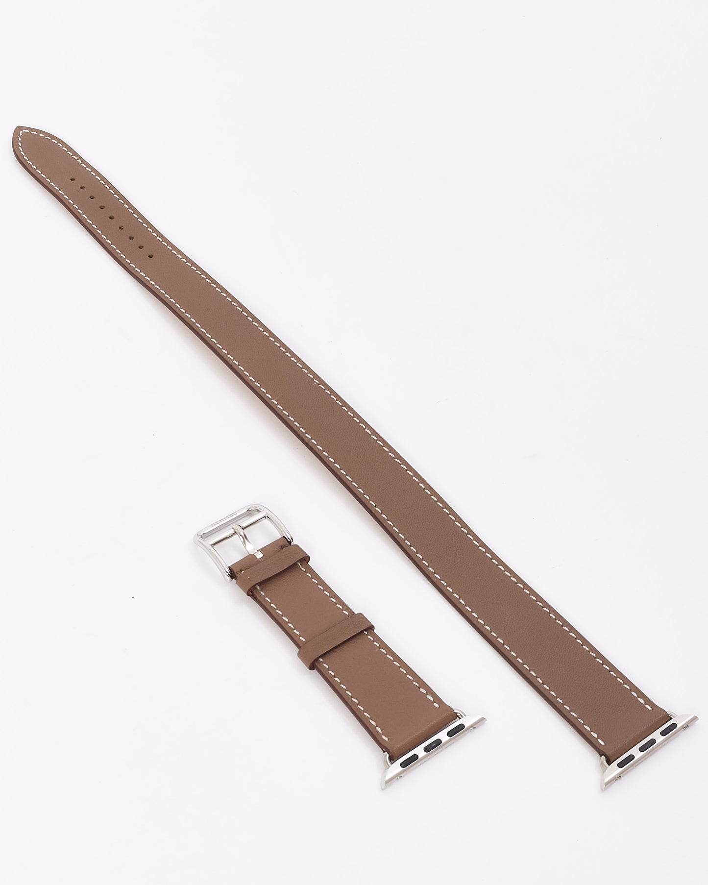 Hermès Etoupe 
Gold Leather Apple Watch Strap 38mm