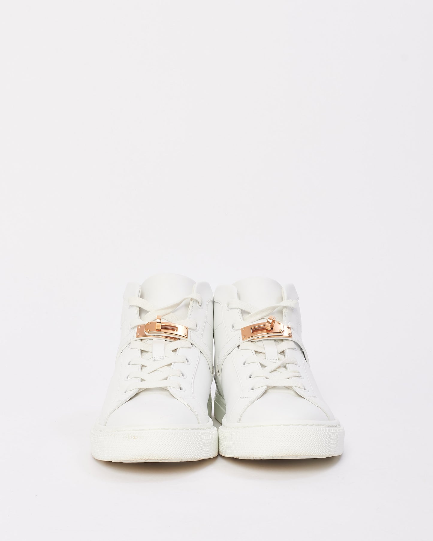 Hermès White Leather Daydream High Top Sneaker - 37