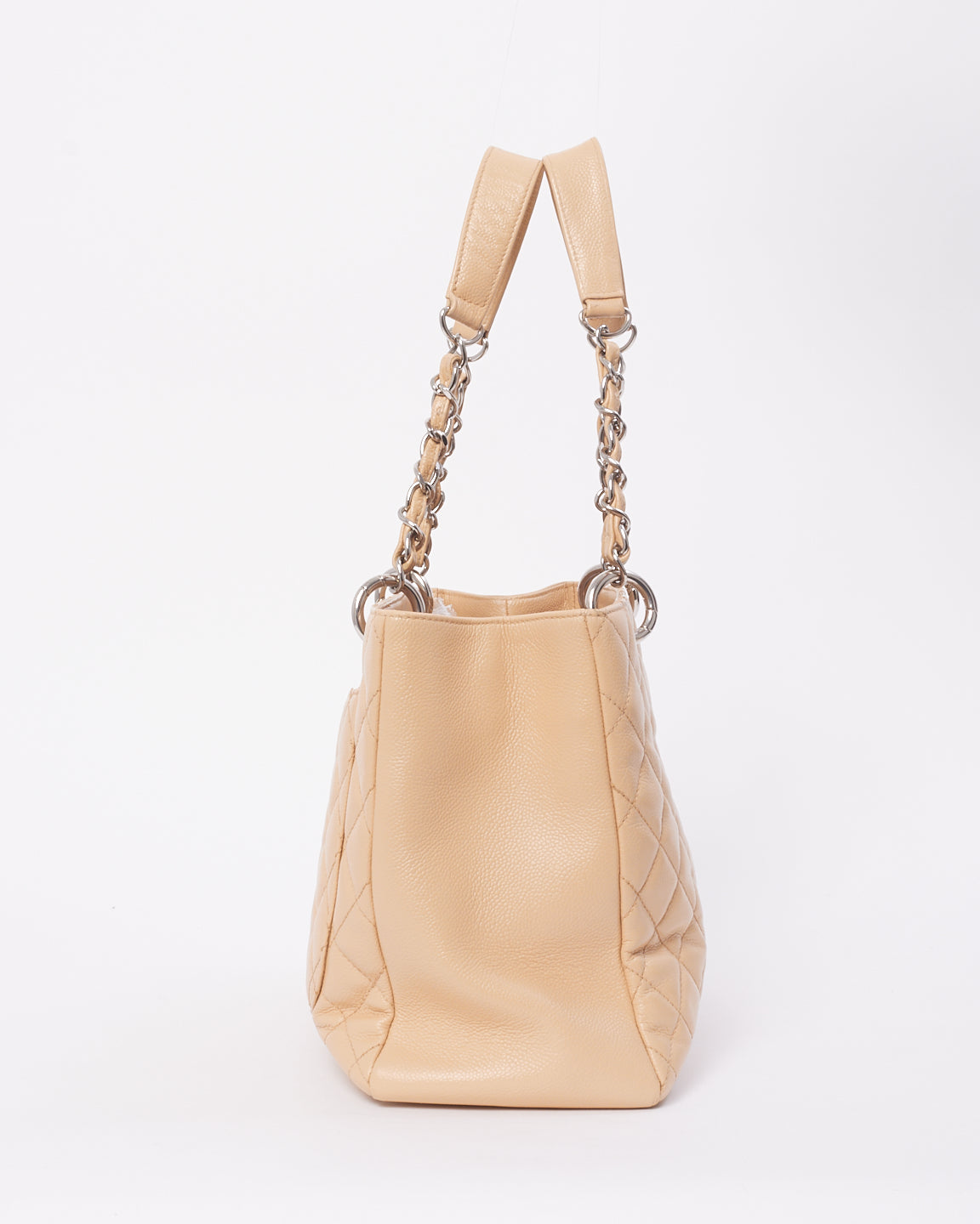 Sac cabas Grand Shopping (GST) en cuir caviar beige Chanel