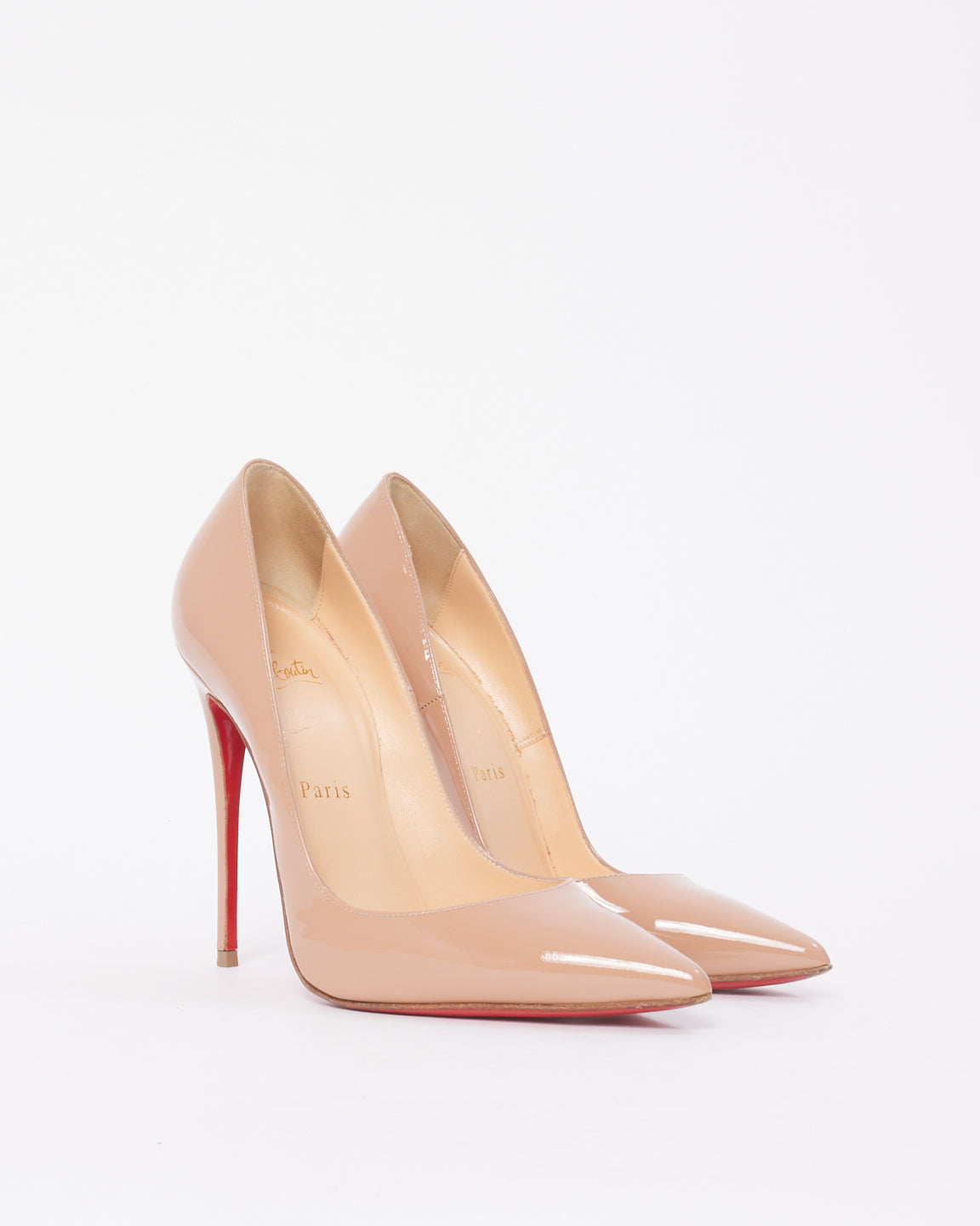 Christian Louboutin Nude Patent Leather So Kate 120mm Pumps - 36.5