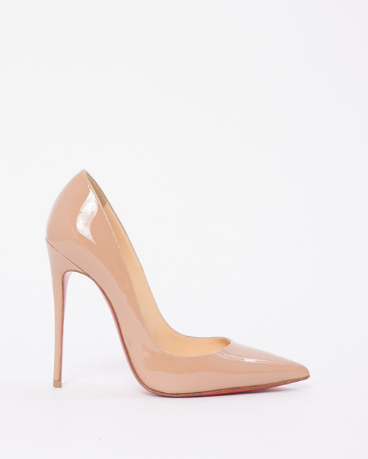 Christian Louboutin Nude Patent Leather So Kate 120mm Pumps - 36.5