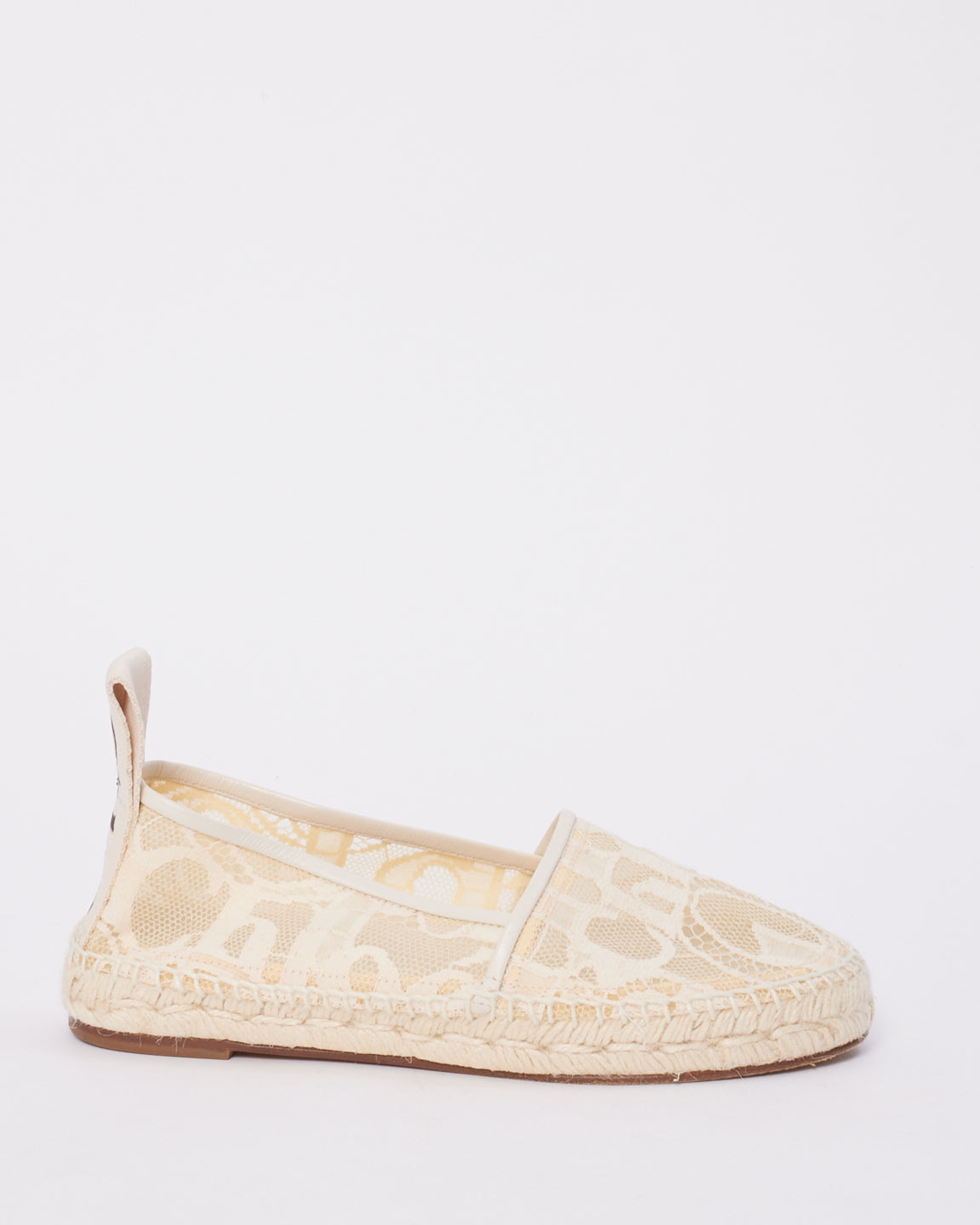 Chloé White Lace Woody Espadrille Shoes - 37