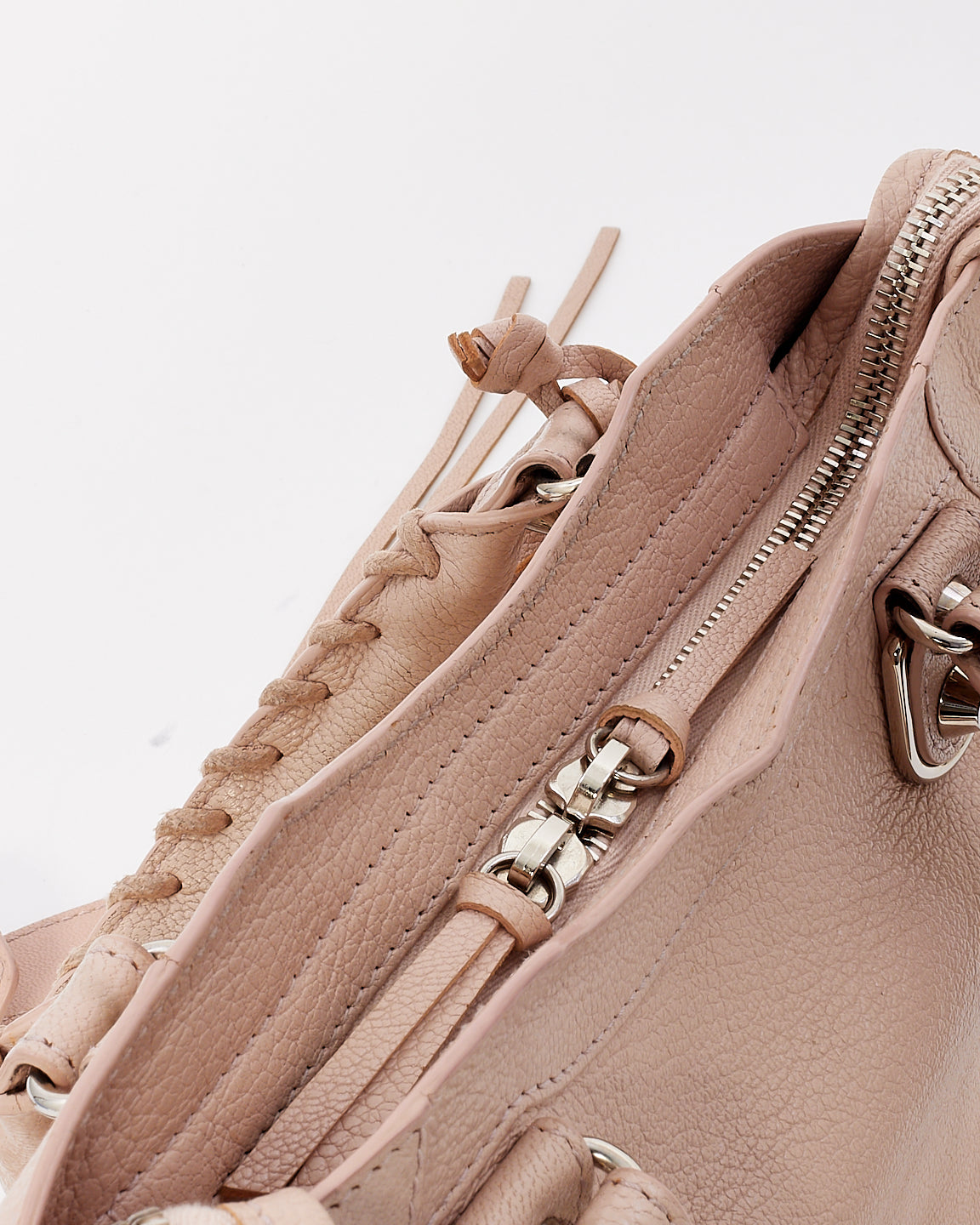 Balenciaga Pink Leather Classic Mini City Edge-Line Bag