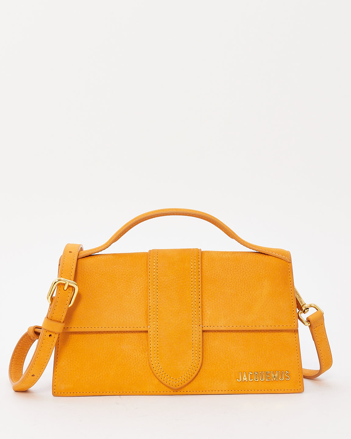 Jacquemus Orange Leather Le Bambino Long Shoulder Bag