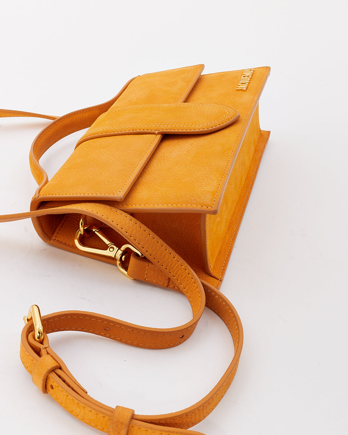 Jacquemus Orange Leather Le Bambino Long Shoulder Bag