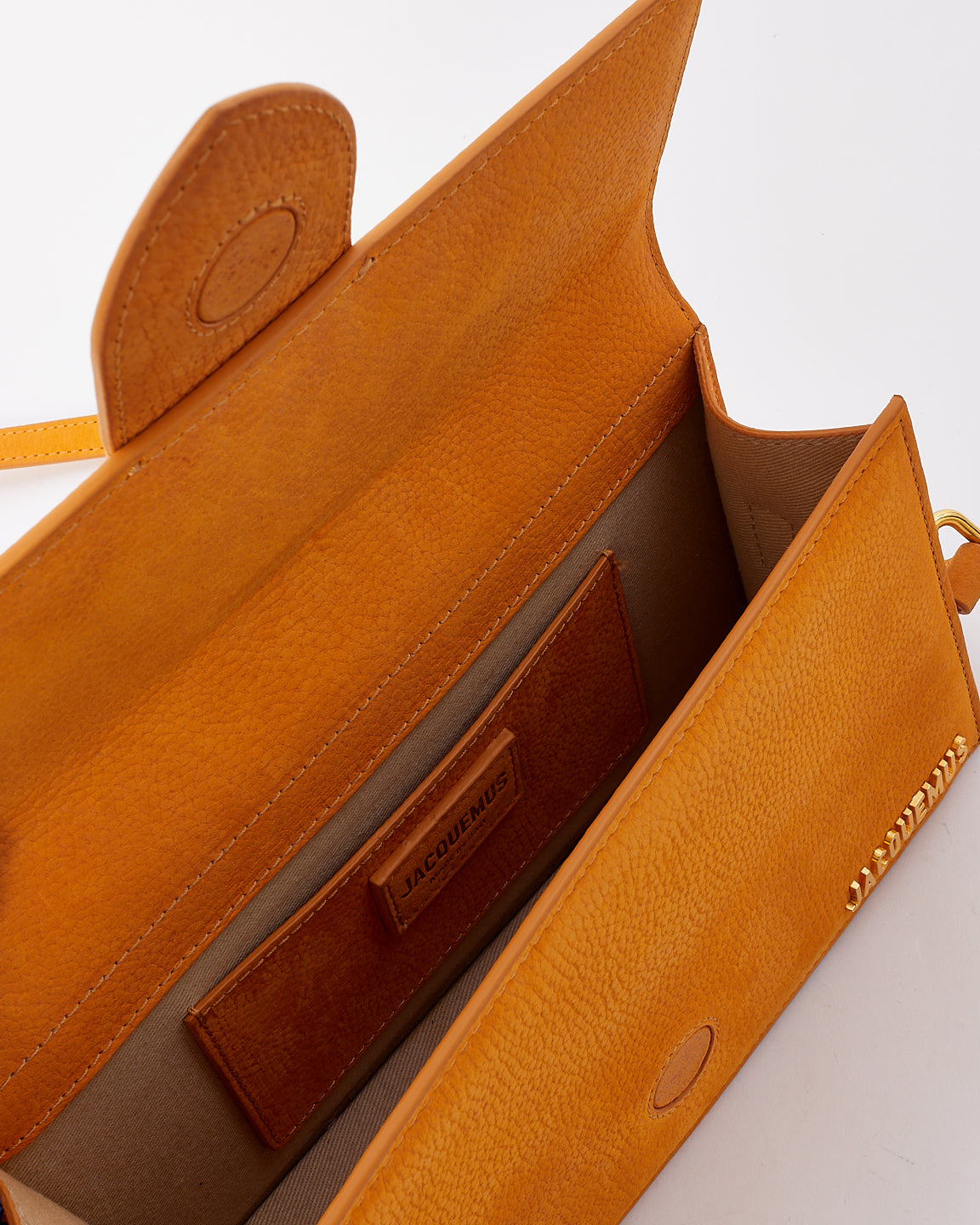 Jacquemus Orange Leather Le Bambino Long Shoulder Bag