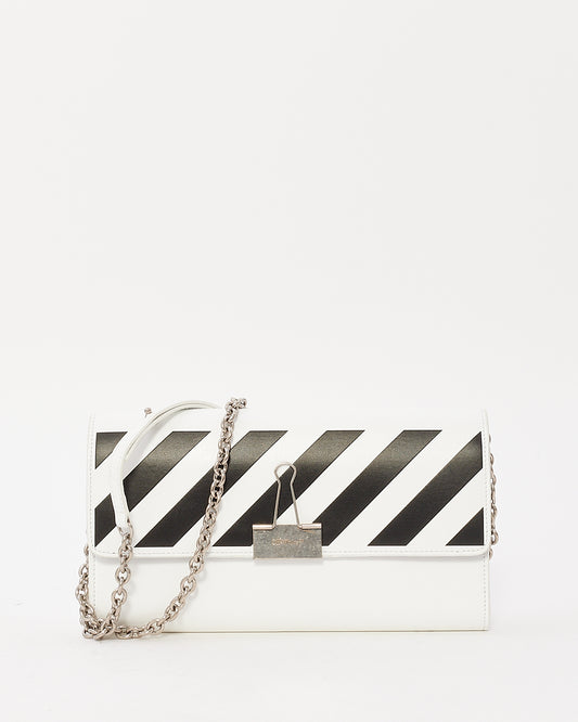 Off-White White 
Black Leather Binder Small Crossbody Bag