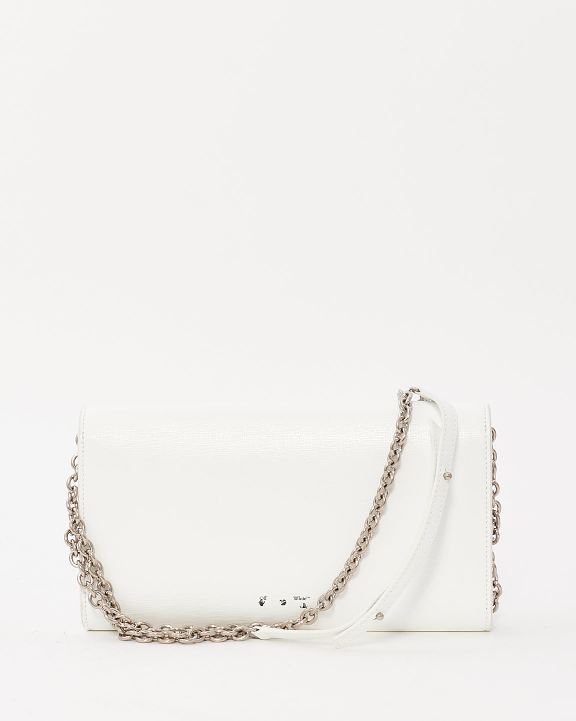 Off-White White 
Black Leather Binder Small Crossbody Bag