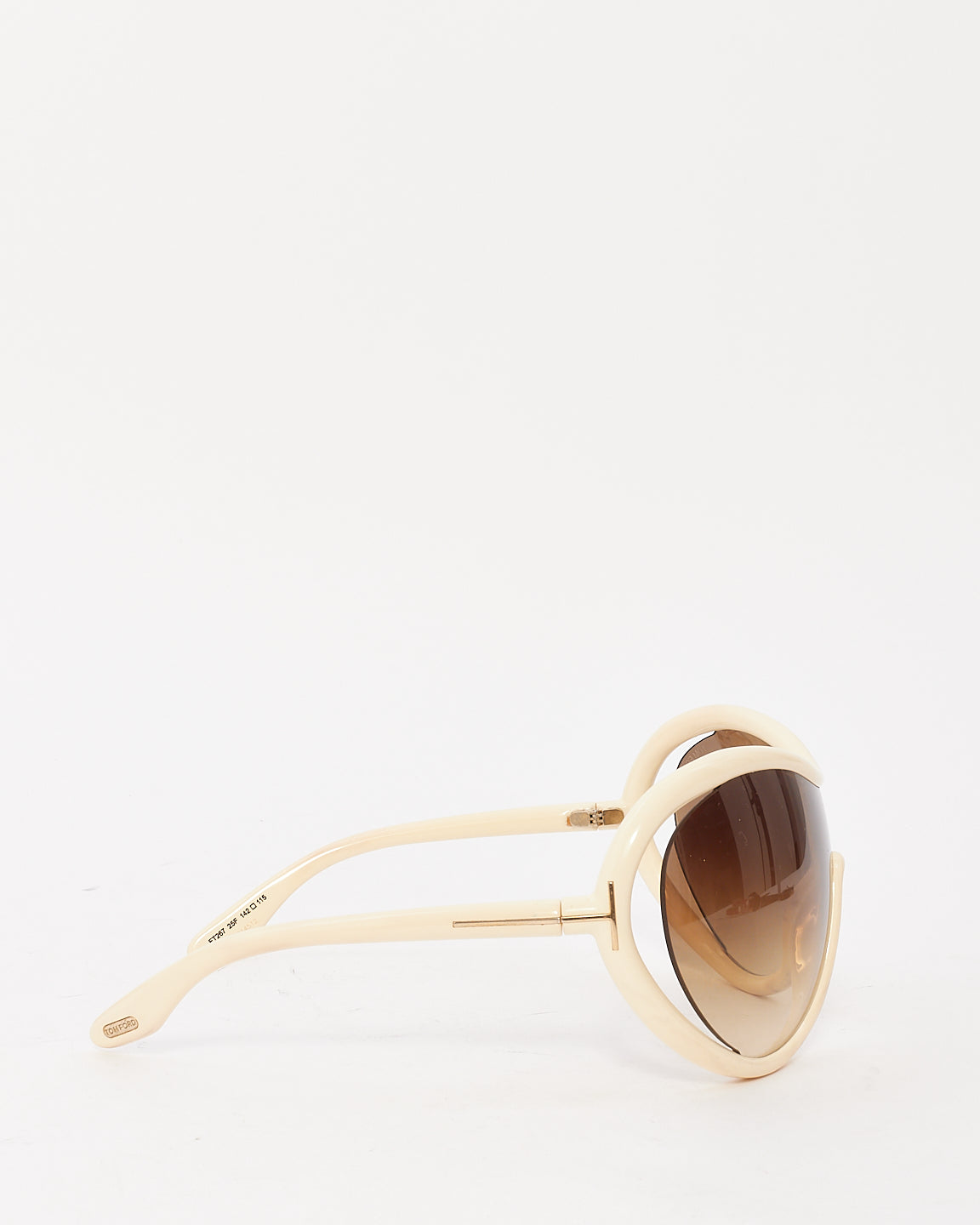 Tom Ford White Acetate Grant Oversized FT267 Sunglasses