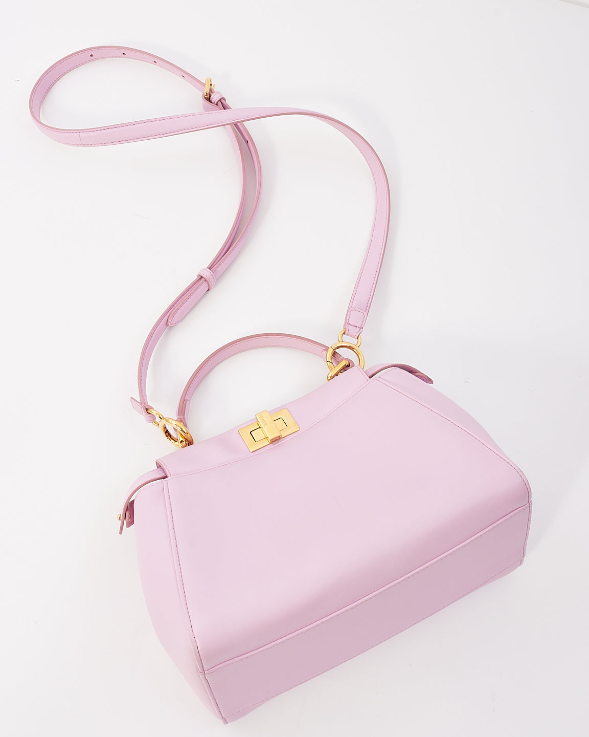 Fendi Pink Leather Mini Peekaboo Bag