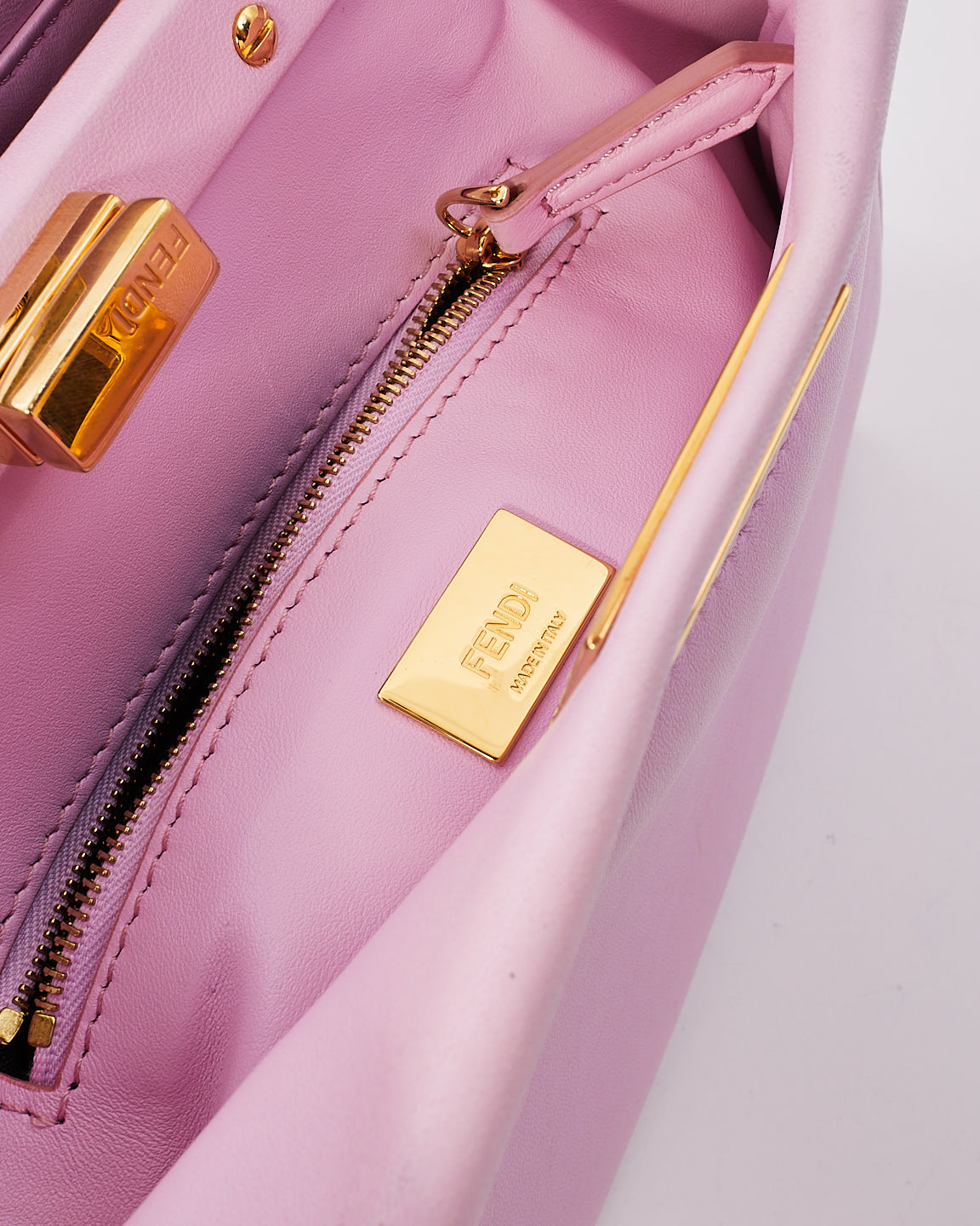 Fendi Pink Leather Mini Peekaboo Bag