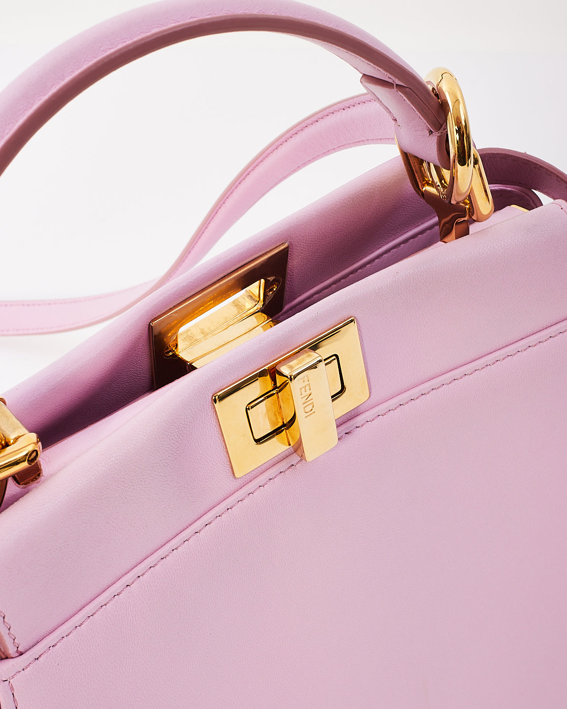 Fendi Pink Leather Mini Peekaboo Bag