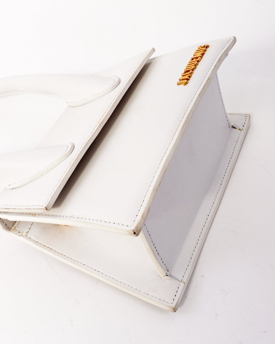 Jacquemus White Leather ‘Le Moyen Chiquito’ Bag