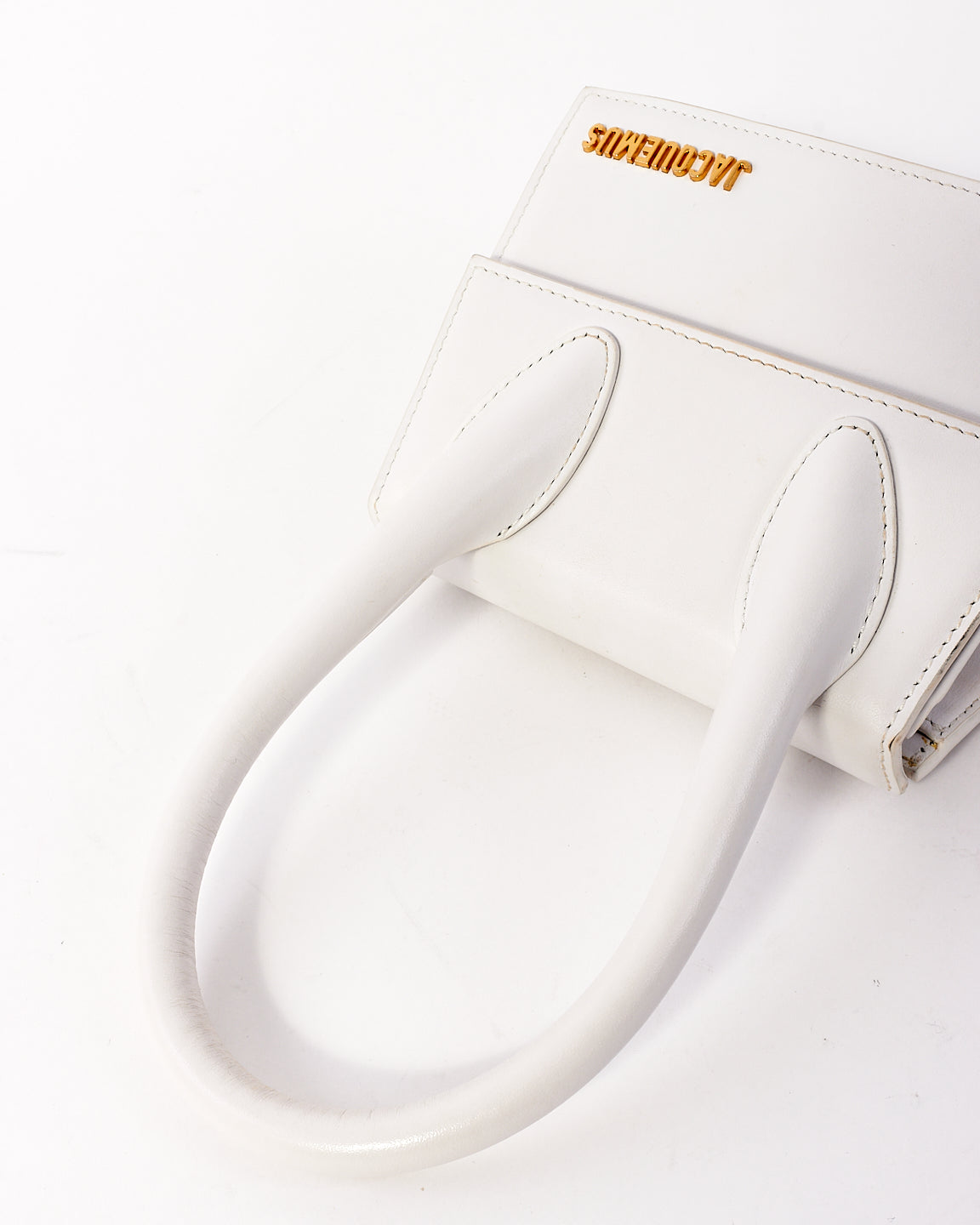 Jacquemus White Leather ‘Le Moyen Chiquito’ Bag