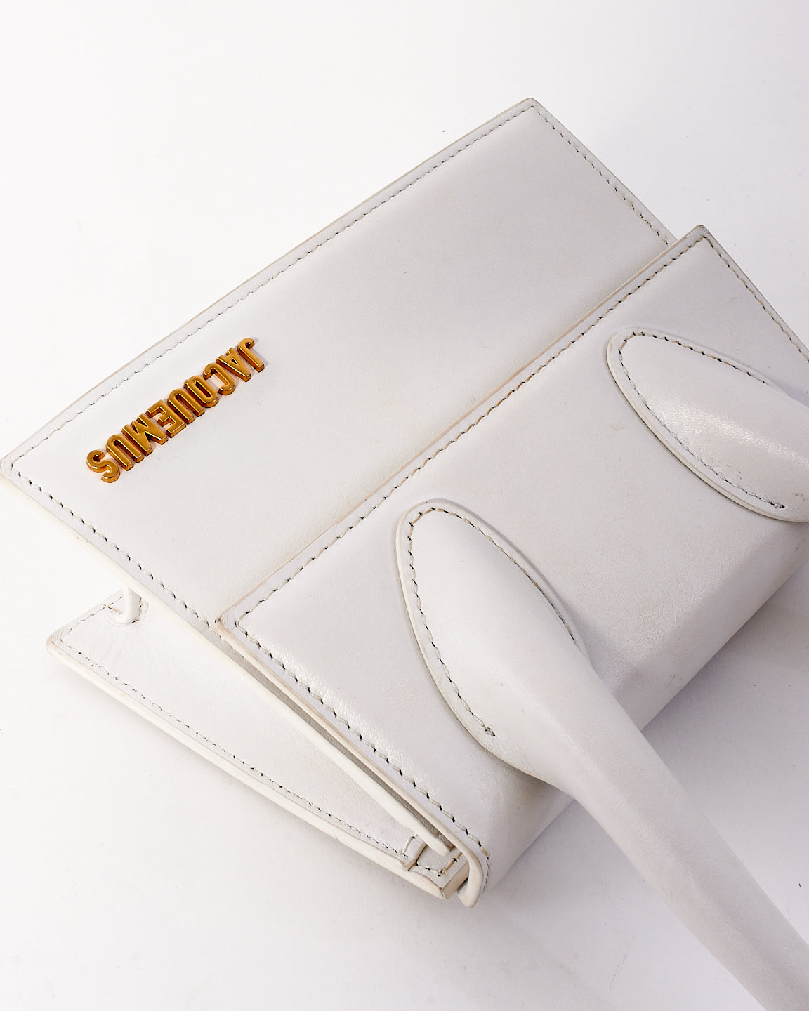 Jacquemus White Leather ‘Le Moyen Chiquito’ Bag