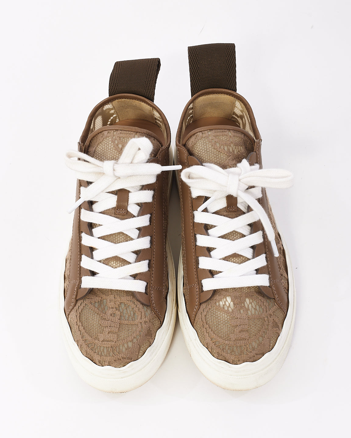 Chloé Brown Leather Lauren Sneakers - 37