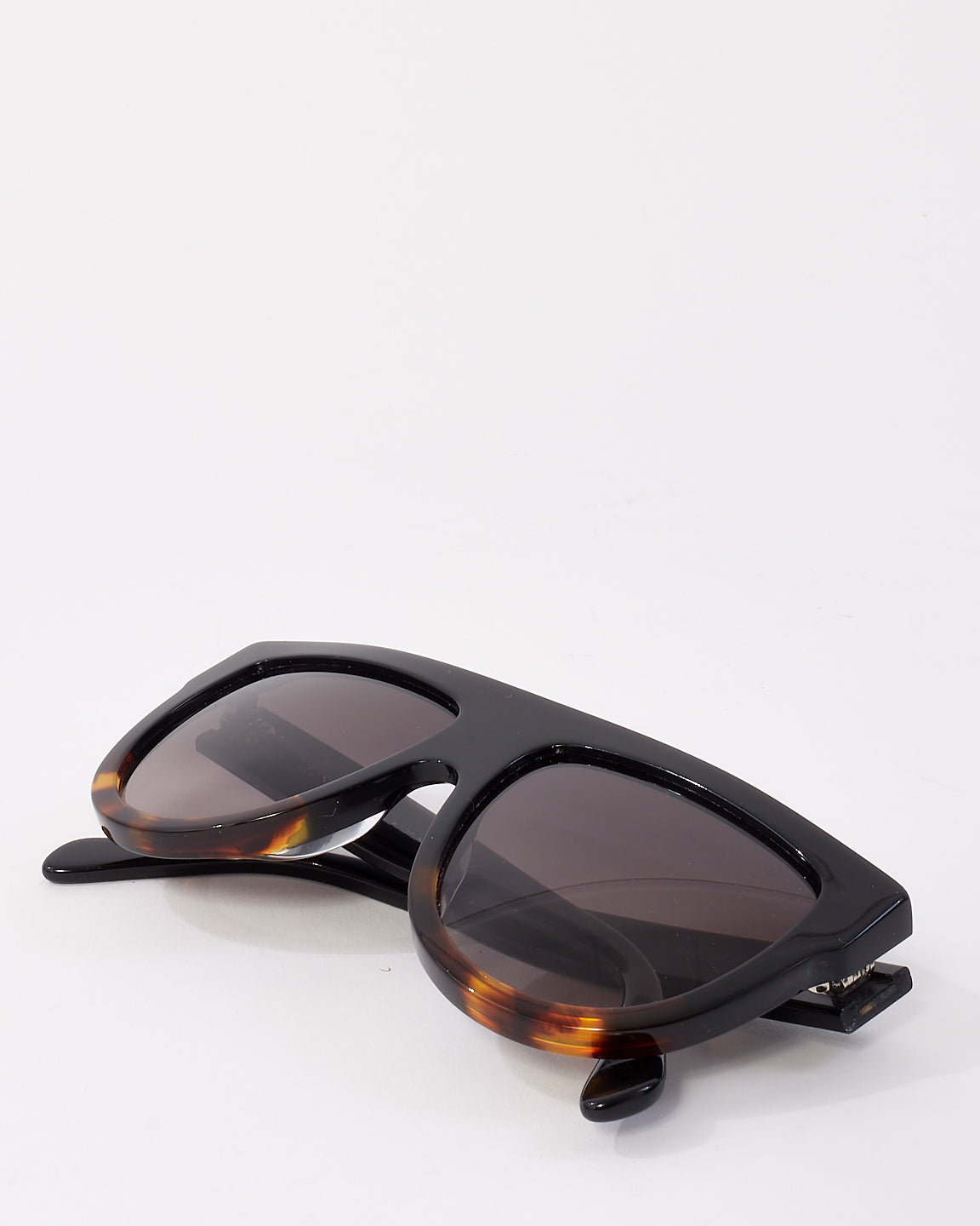 Celine Black 
Tortoise Two Tone Flat Top CL4001IN Sunglasses