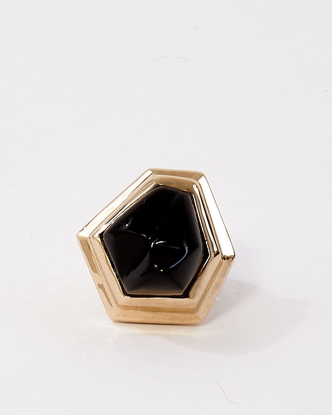 Balenciaga Black 
Gold Ring - 5.5