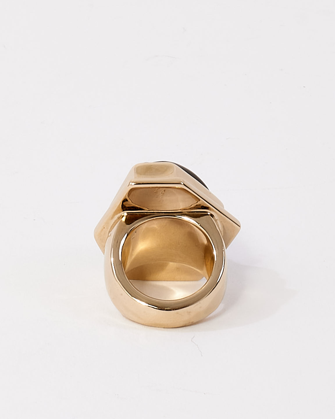 Balenciaga Black 
Gold Ring - 5.5