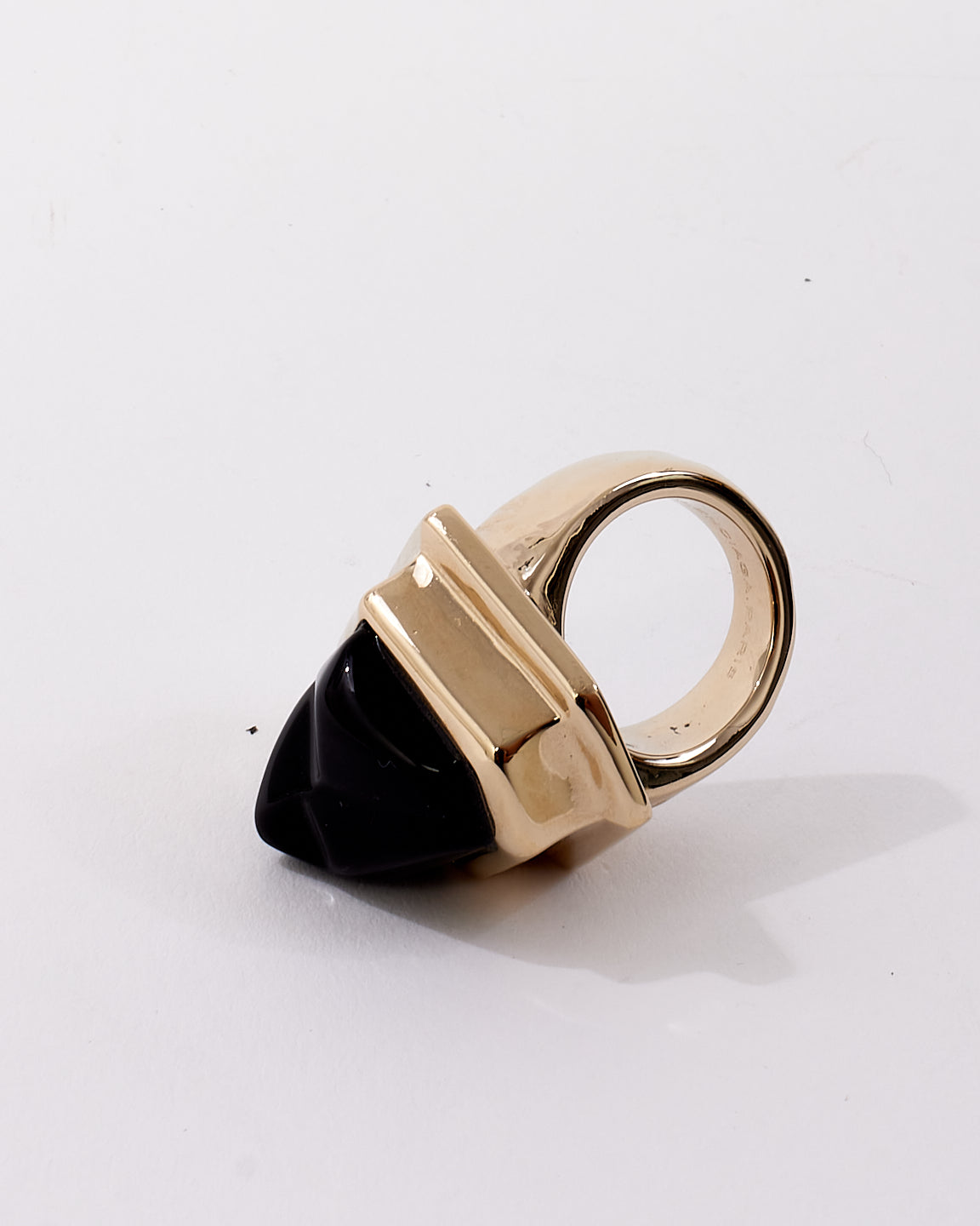 Balenciaga Black 
Gold Ring - 5.5