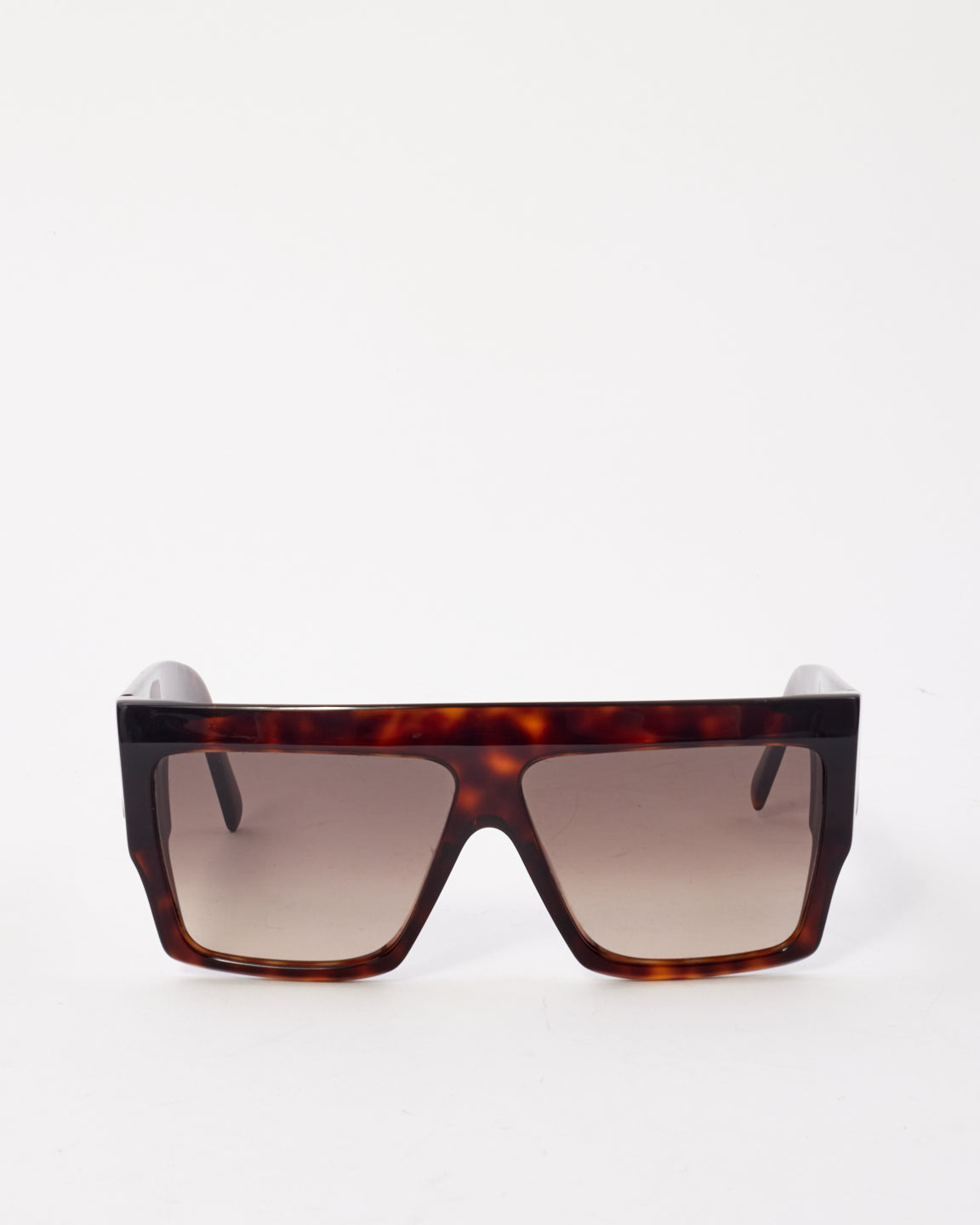 Celine Brown Tortoise Acetate Flat Top CL400921 Sunglasses