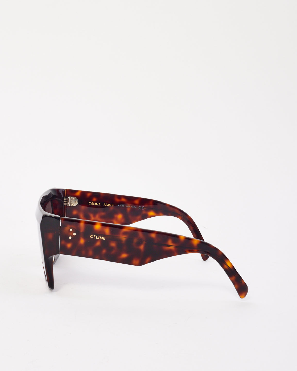 Celine Brown Tortoise Acetate Flat Top CL400921 Sunglasses