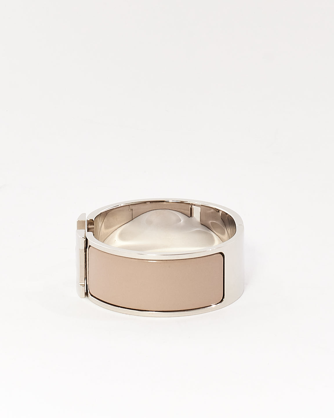 Hermès Grey Marron Glace Clic Clac H Bracelet Palladium - PM