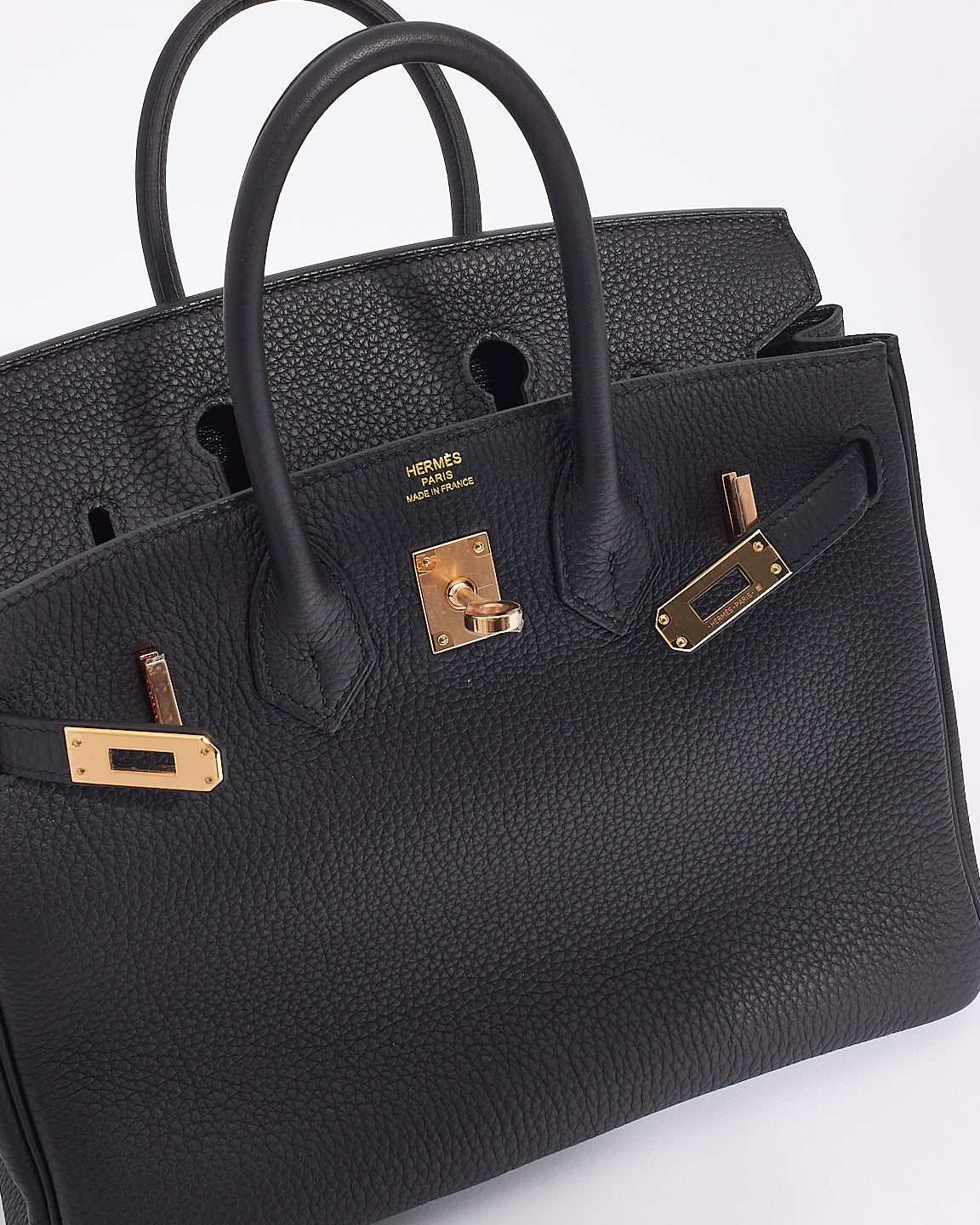 Hermès Black Togo Leather Birkin 25 with Rose Gold Hardware