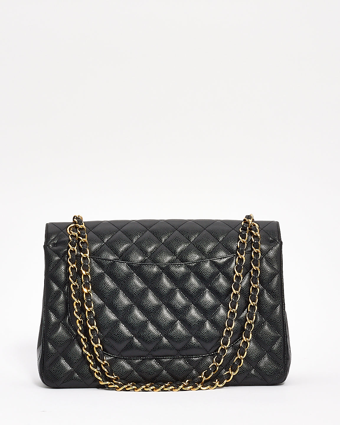 Chanel Black Caviar Leather Maxi Double Flap Bag GHW