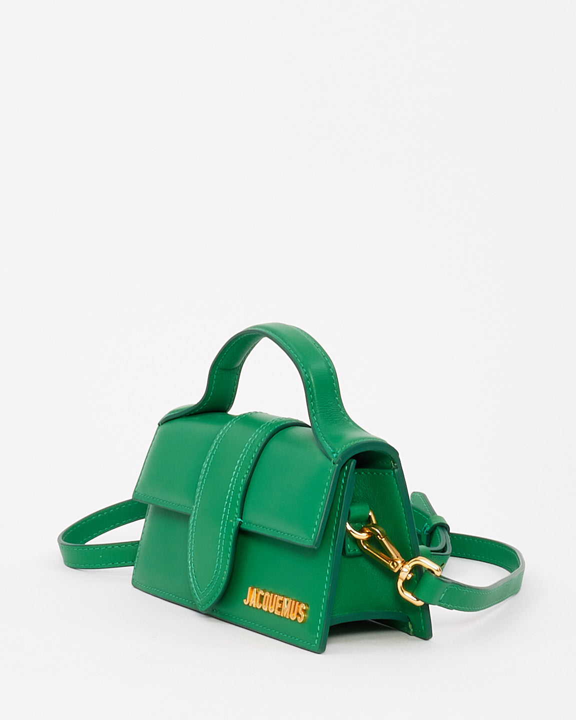 Jacquemus Green Leather Le Bambino Mini Clutch Bag