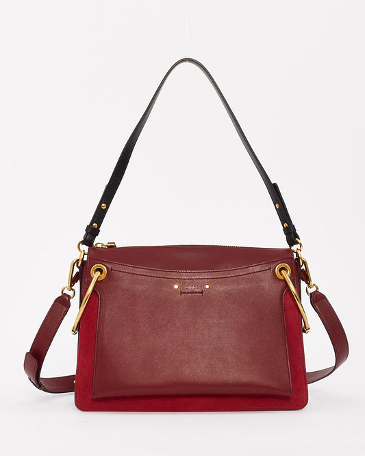 Chloé Red Leather Medium Roy Bag with Shoulder Strap