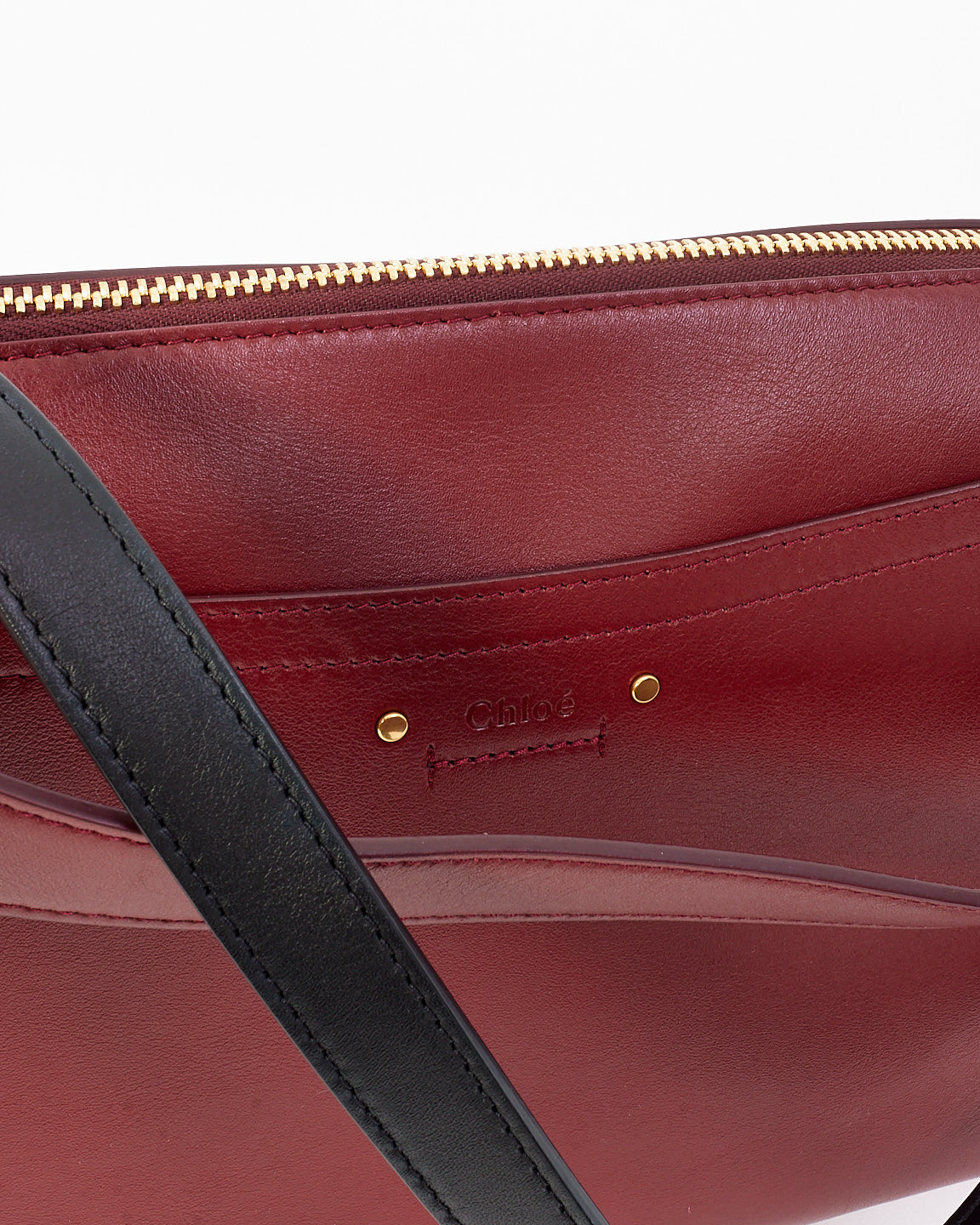 Chloé Red Leather Medium Roy Bag with Shoulder Strap