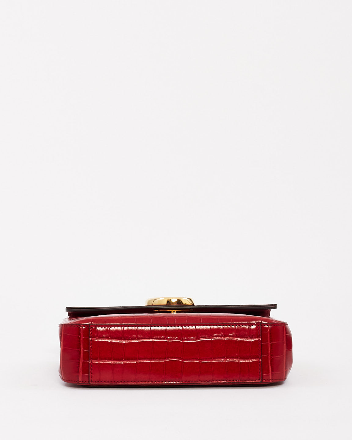 Chloé Red Croc Embossed Leather C Shoulder Bag