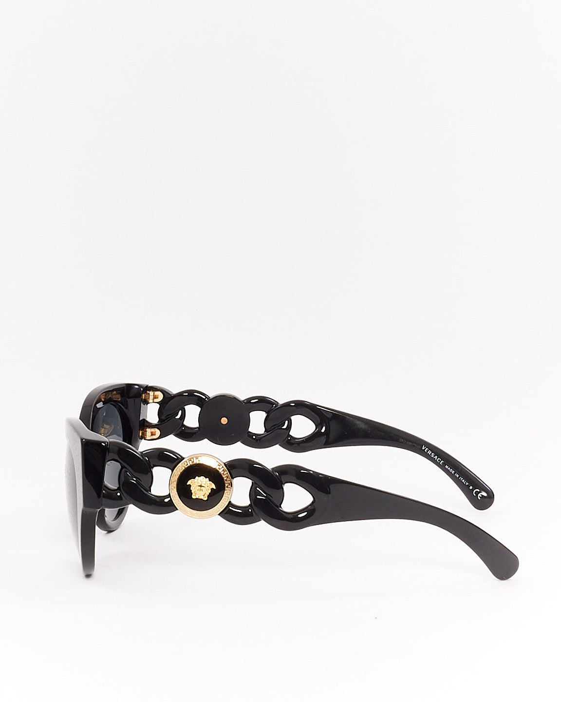 Versace Black Acetate Medusa Logo Cat Eye Sunglasses 4408