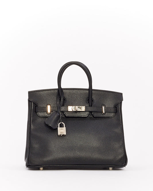 Hermès Black Epsom Leather Birkin 25 with Palladium Hardware